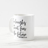 Mug Rire sans crainte de la Bible Verse future (Devant gauche)