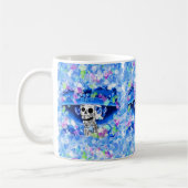 Mug Rire Skeleton Woman dans Blue Bonnet (Gauche)