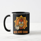 Mug Rise and Shine - Crazy Coffee Rooster Design (Gauche)