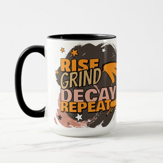 Mug Rise Grind Decay Repeat - Drôle Crâne Halloween Co (Gauche)