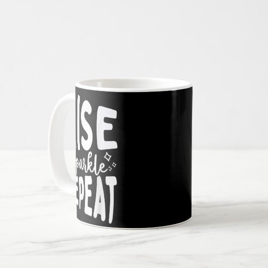 Mug Rise Sparkle Repeat - Sitive Mindset Motivational  (Devant gauche)