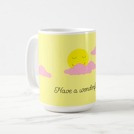Mug Rising Sun with Pink Clouds: Yellow (Devant gauche)