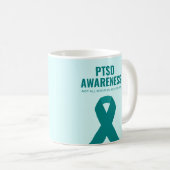 Mug Risque Turquoise de sensibilisation au SSPT (Devant droit)