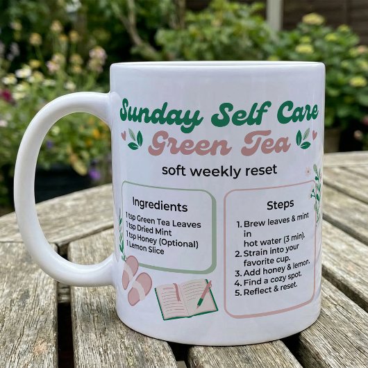 Mug Rituel de thé vert calme pour le dimanche