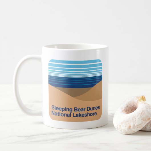 Mug Rive d'un lac de ressortissant de dunes d'ours de (Avec donut)
