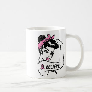 Mug Riveter Croire Ruban Rose Sensibilisation au Cance