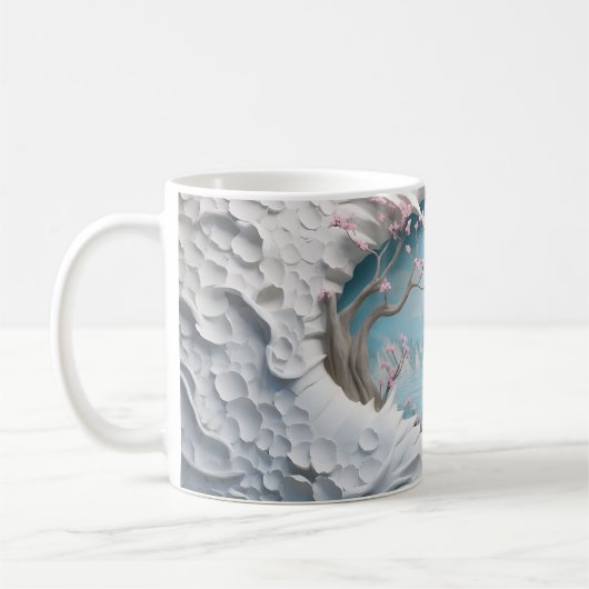 Mug Rivière 3D Winding dans une forêt (Gauche)