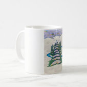 Mug Rivière de scène de neige, plantes vertes, (Devant gauche)