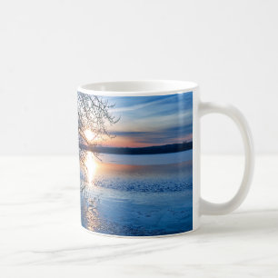 Mug Rivière Sunrise, Arbre, Ciel Bleu Inspiration Phot