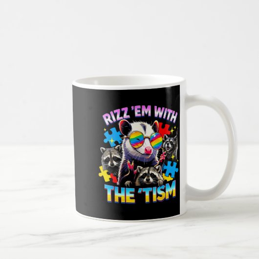 Mug Rizz les avec le tisme mème de raton laveur autist (Droite)
