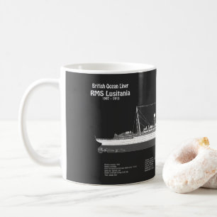 Mug RMS Lusitania - Plan directeur des navires PBD