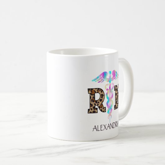 Mug RN, infirmière autorisée Leopard (Devant droit)