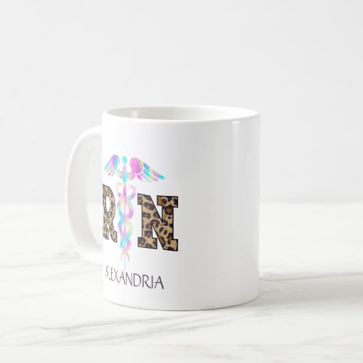 Mug RN, infirmière autorisée Leopard (Devant gauche)