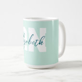 Mug RN turquoise personnalisé (Devant droit)