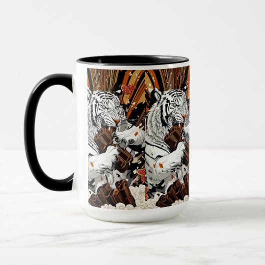 Mug Roaring White Tiger – Bold Morning Energy (Gauche)