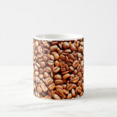 Mug roasted aromatic coffee beans in sunlight, coffee (Centre)