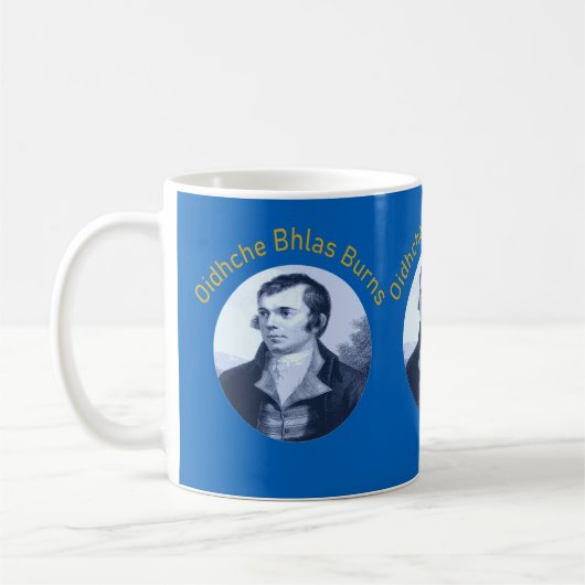 Mug Robbie Burns - Oidhche Bhlas Burns Texte Jaune (Gauche)