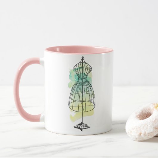 Mug Robe d'aquarelle (Avec donut)