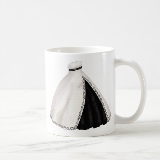 Mug Robe de mariage noire et blanche (Droite)