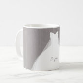 Mug Robe de mariée Moderne Glamour Mariage Chic Gris (Devant gauche)
