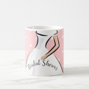 Mug Robe de mariée rose à pois pour la fête de mariage