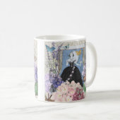 Mug Robe élégante bleue femme florale fantaisie  (Devant droit)