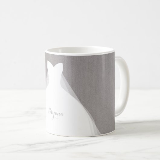 Mug Robe mariage Moderne Glamor Bridal Chic Grey (Devant droit)