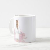 Mug Robe mariage rose vif future mrs monogramme (Devant gauche)