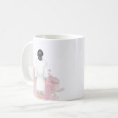 Mug Robe mariage rose vif future mrs monogramme (Devant gauche)