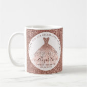 Mug Robe rose Parties scintillant or Aquarelle Anniver (Gauche)