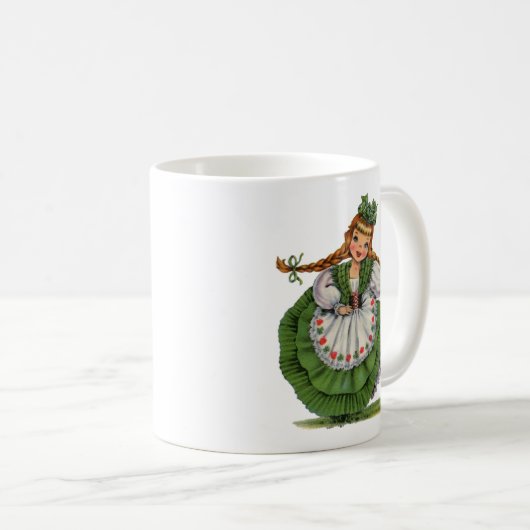 Mug Robe traditionnelle vintage irlandaise fille (Devant droit)