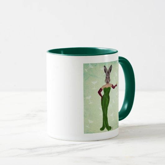 Mug Robe verte 2 lapin (Devant droit)
