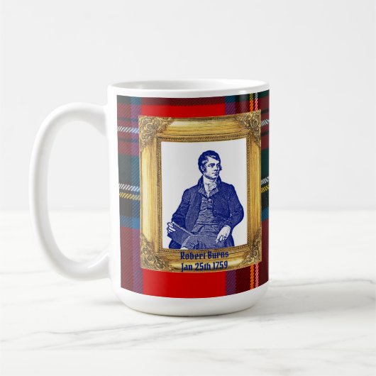 Mug Robert Burns Supper Royal Stewart Plaid Jan 25 (Gauche)