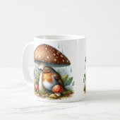 Mug Robin adorable sous parapluie de champignons (Devant gauche)
