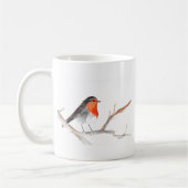 Mug Robin aquarelle peinture art de Noël (Gauche)
