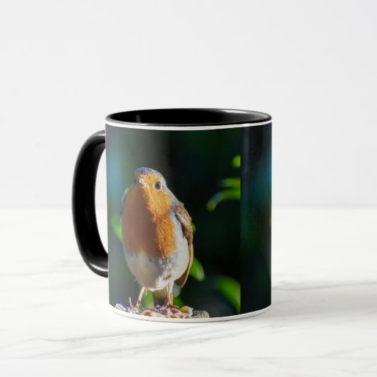 Mug Robin avec ses graines (Devant gauche)