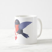 Mug Robin Bird Flying with Red Heart Love Letter (Devant droit)