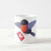 Mug Robin Bird Flying with Red Heart Love Letter (Centre)