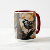 Mug Robin Dans Une Peinture À Huile D'Arbre, (Devant droit)