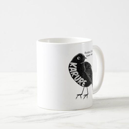Mug Robin noir de l'île Karure Chatham (Devant droit)