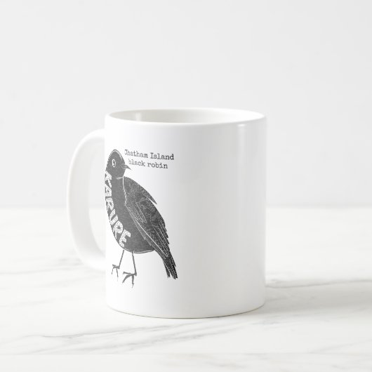 Mug Robin noir de l'île Karure Chatham (Devant gauche)