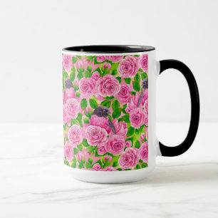 Mug Robin rose et rose