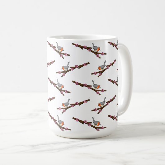Mug Robin sur Sakura (Devant droit)