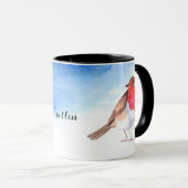 Mug Robins aquarelle ajoutez votre nom (Devant droit)