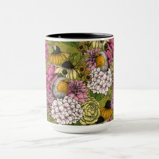 Mug Robins dans le jardin 2 (Centre)