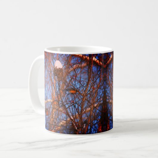 Mug Robins d'hiver Faune Nature Photo (Devant gauche)