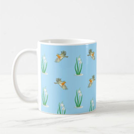Mug Robins rouges et snowdrops (Gauche)