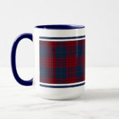 Mug Robinson Tartan Navy Blue and Red Plaid (Gauche)