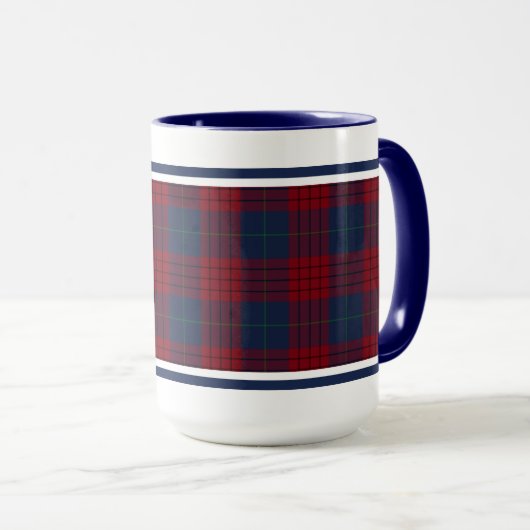 Mug Robinson Tartan Navy Blue and Red Plaid (Devant droit)