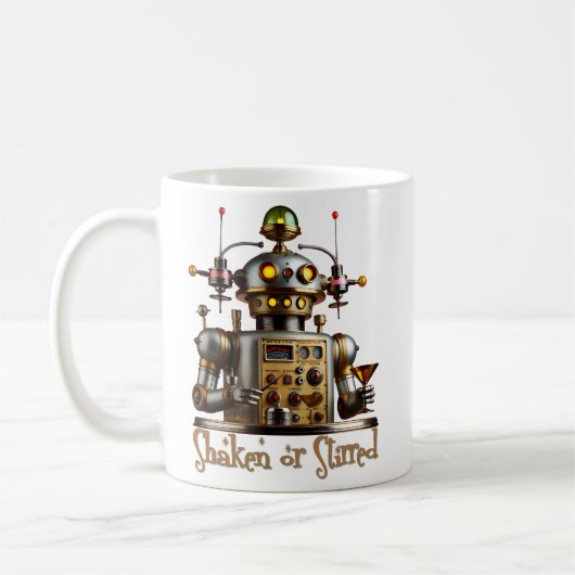 Mug Robot Barman Futuriste "Secoué ou Remué" (Gauche)